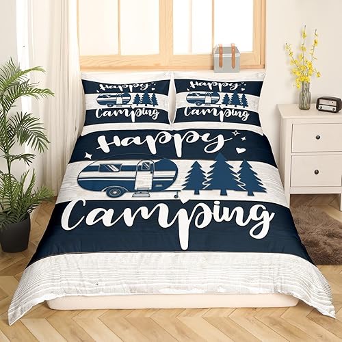 Miniatura 3 de Juego de ropa de cama para decoración de coche de campamento, tamaño individual, funda de edredón de granja occidental con 1 funda de almohada (sin