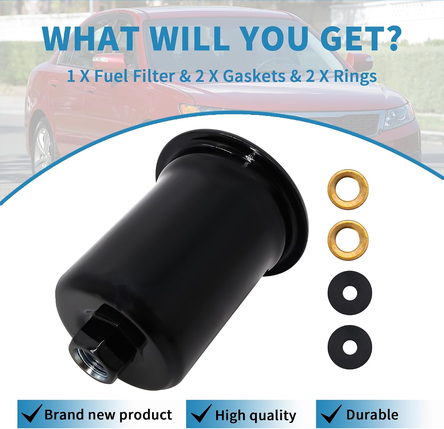33319 Fuel Filter Compatible with 2001-2007 Kia Magentis Optima 2008 Dodge Van 1000 1988-1995 Toyota Tacoma 4Runner Pickup 1995-2001 Hyundai Sonata 1992-2000 Lexus GS300 SC300 SC400 LS400