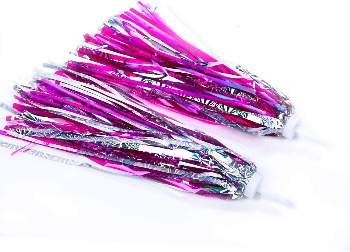 Sharlity Kids Colourful Laser Bicycle Streamers Tassel Ribbons for Boys Girls