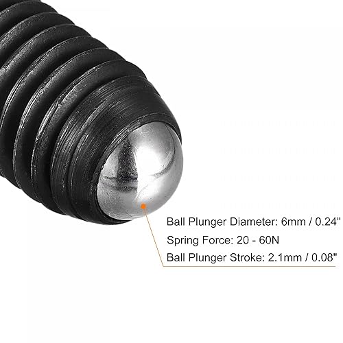 Miniatura 4 de uxcell Tornillos de fijación de punto de bola, 5pcs M10 x 0.787 in de acero de alto carbono Métrico Spring Hex Socket Grub Tornillo