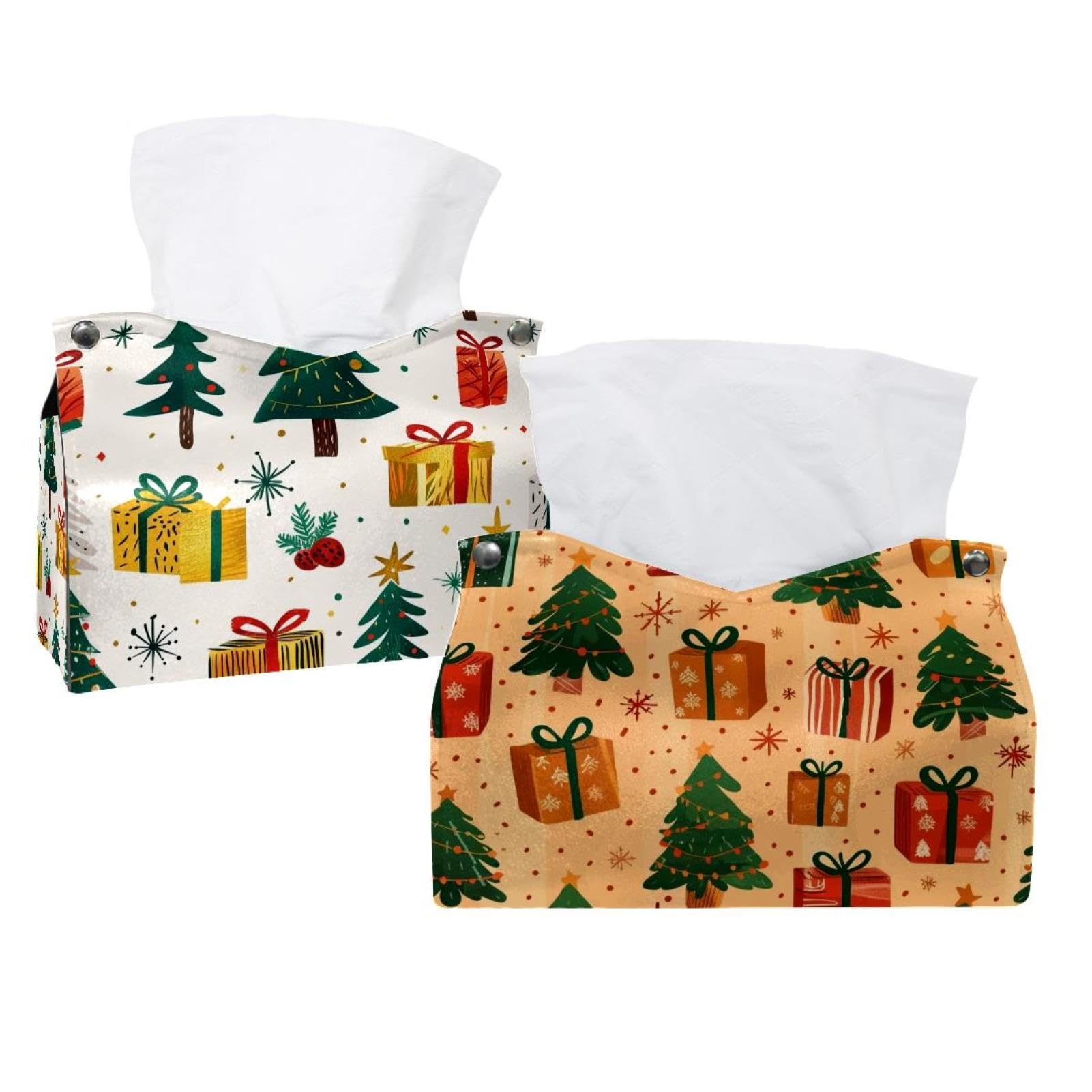 Boîte à mouchoirs en cuir sapin de Noël distributeur salle de bain
