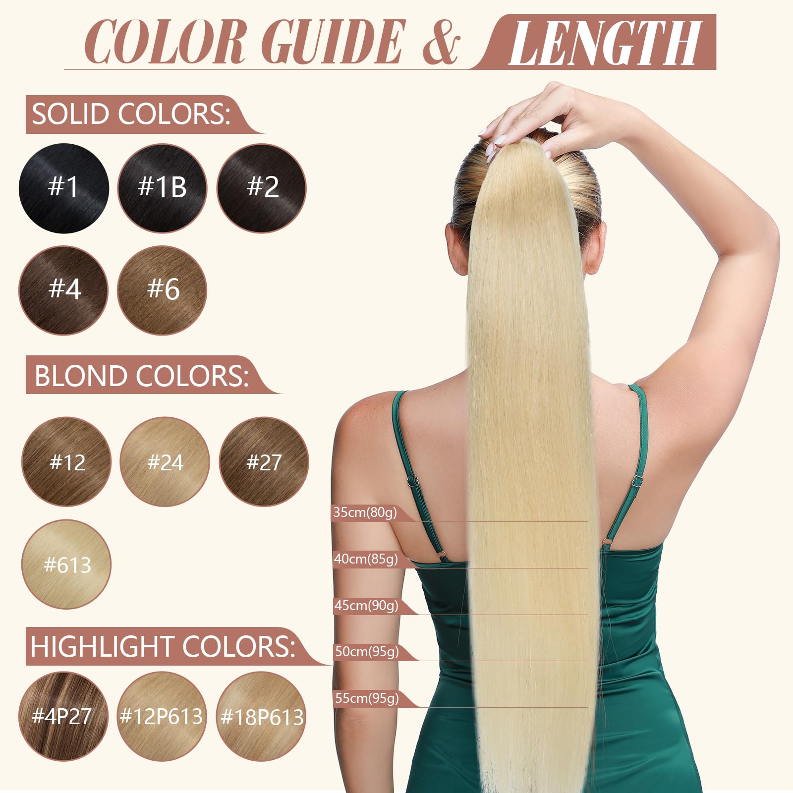 Elailite Coda Capelli Veri Extension con Clip Coda di Cavallo Ponytail Wrap Around Fascica Unica Human Hair Lisci