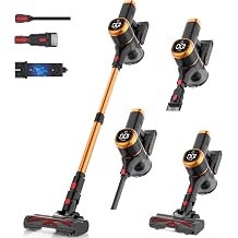 Tikom V500 Cordless Vacuum Cleaner for Home, 40000Pa/450W Stick Vacuum with LED Touch Screen, Charging Wall Dock, Anti-Tangle, Lightweight Handheld Vacuum for Pet Hair, Hard Floor, Carpet