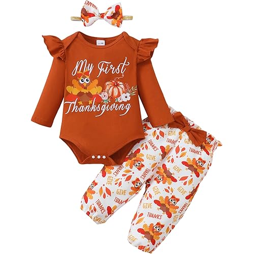Infant Baby Girl Clothes Newborn Girl Outfit Long Sleeve Romper Pants Set Cute Baby Clothes for Girls Fall/Winter