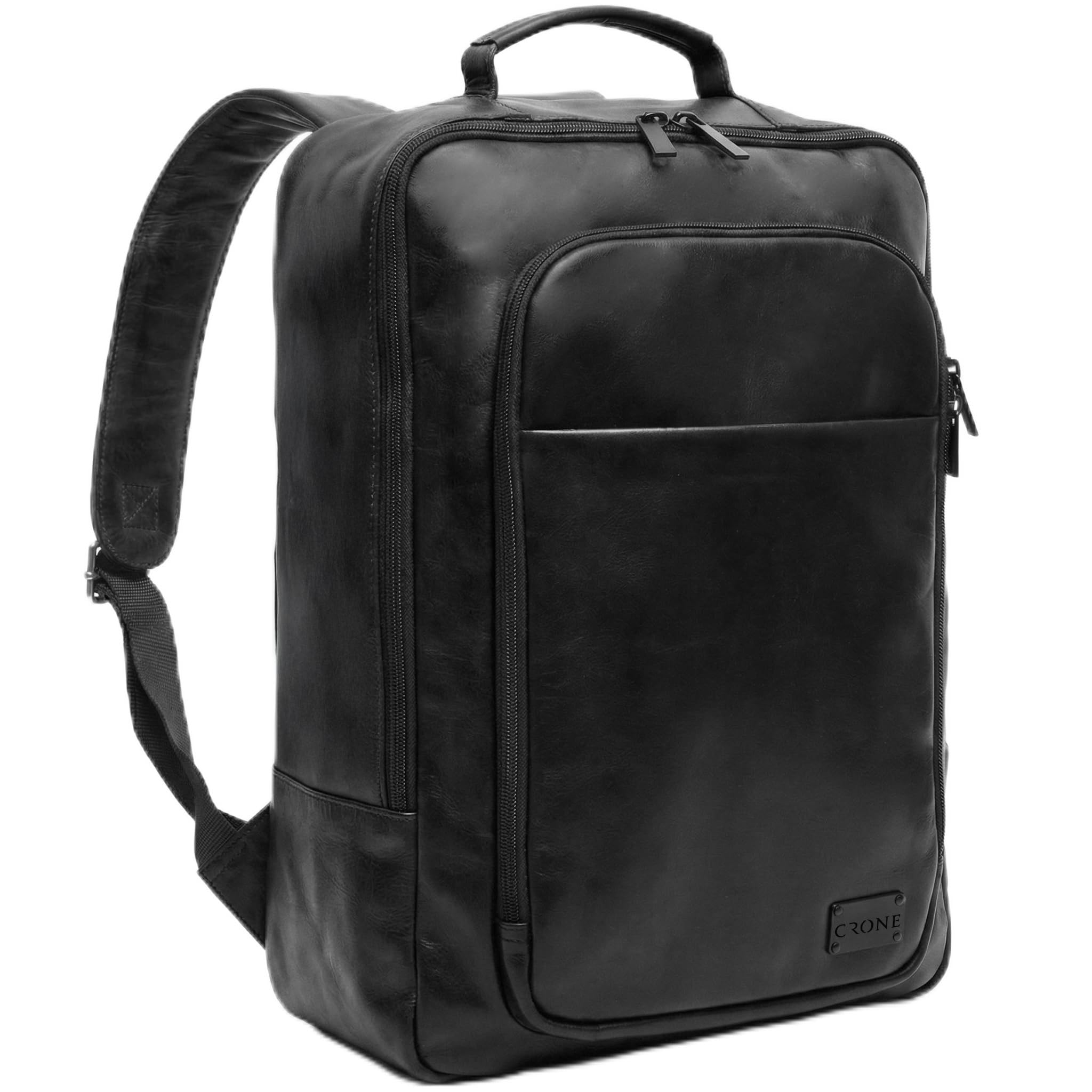 Crone Tokyo Leder Rucksack, Laptoprucksack, Business Backpack für Arbeit & Reise, Premium Echtleder, Handgepäck, Daypack