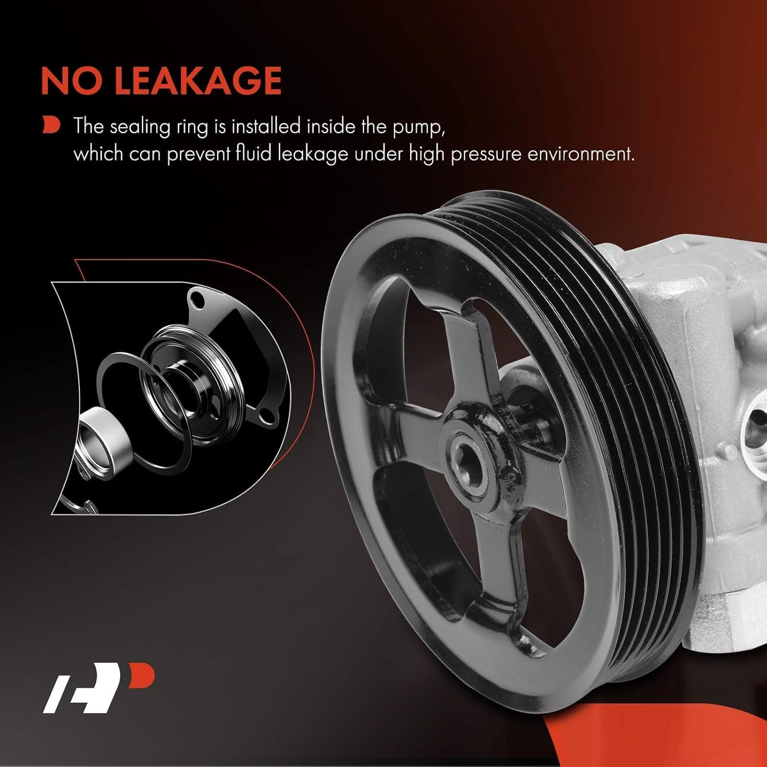 A-Premium Power Steering Pump, with Pulley, Compatible with Honda Passport 2001-2002 & Isuzu Axiom 2002, Rodeo 2001-2002, Rodeo Sport 2001-2002, 3.2L 3.5L, Replace # 8972056070