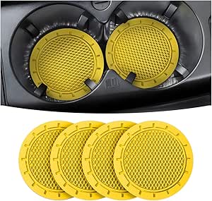 4-Pack Car Cup Holder Coasters - 2.75" Non-Slip Insert Protectors For Most Vehicles