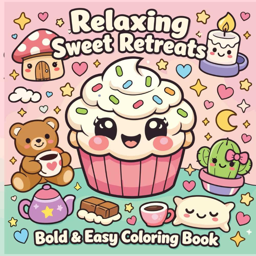 SWEET RETREATS: Cute & Cozy Coloring Pages for Stress Relief, Relaxation, Mindfulness, and Easy Creative Fun (Targets: cute coloring book, stress relief, relaxation, mindfulness, easy coloring)
