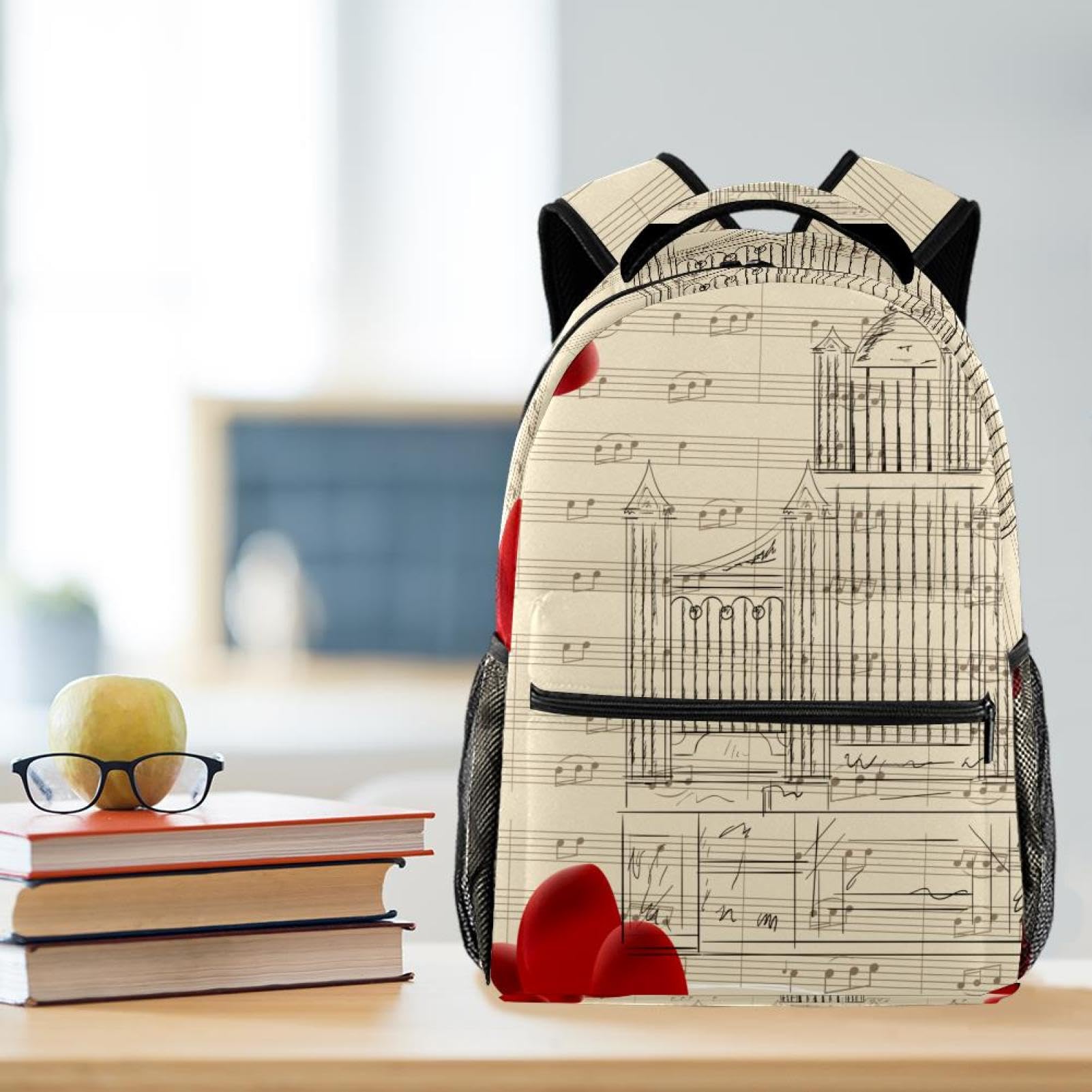 Zaino scolastico, grande capacità, per libri, organo a pipa, chiesa, zaino per computer portatile, impermeabile, per scuola, università, per adolescenti, ragazze, ragazzi, adatto per
