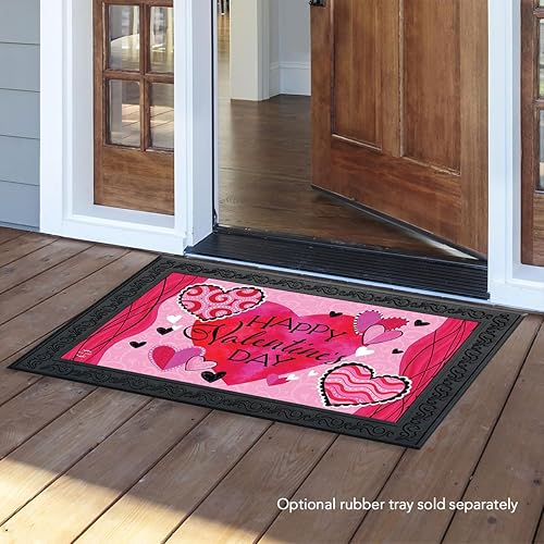 Miniatura 2 de Briarwood Lane Felpudo de San Valentín con diseño de corazones de San Valentín, 30 x 18 pulgadas, para interior y exterior