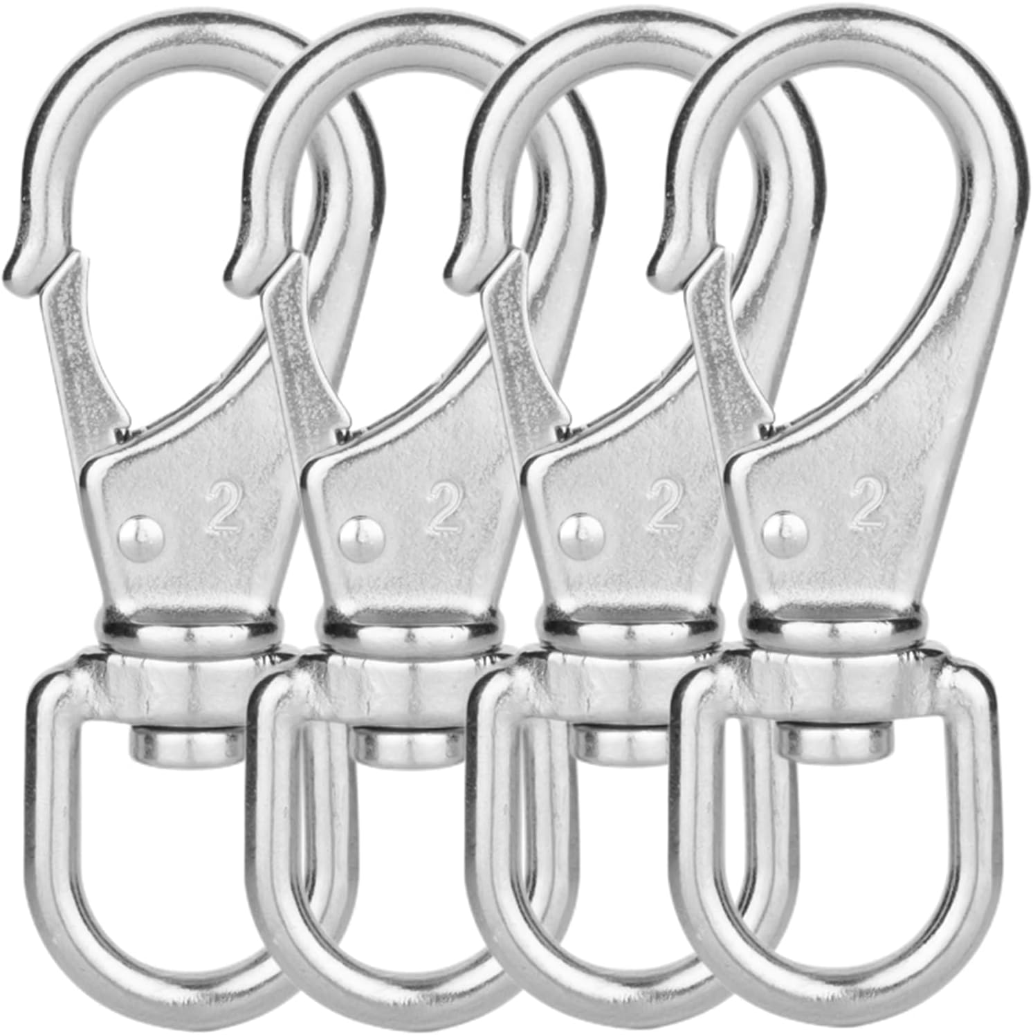 Stainless Steel Swivel Eye Snap Hooks, Flag Pole Clips, Marine Grade Scuba Diving Clips, Heavy Duty Spring Snap Hooks, Sturdy Metal Boat Hooks (4 Inch, M6/2#, 4-Pack) - Image 8