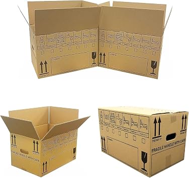 Cardboard Moving Storage Boxes Heavy Duty 42 Litre 18x12x10"