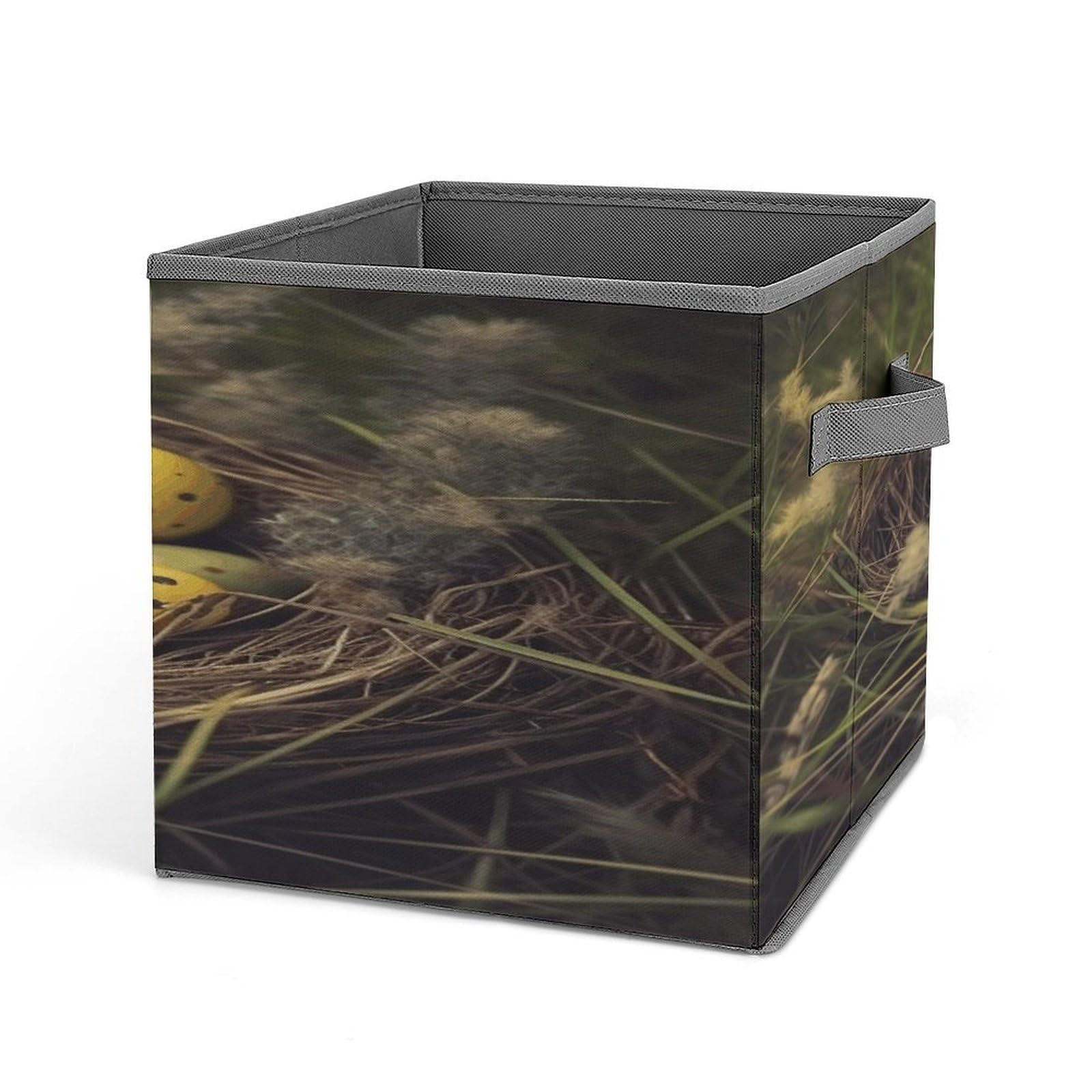 Fodpand Style Eggs In Grass Nest Storage Cubes Foldable Decorative Fabric, Storage Bins Baskets With Handles, Closet Organizers And Storage For Home, Office,Closet, Clothes