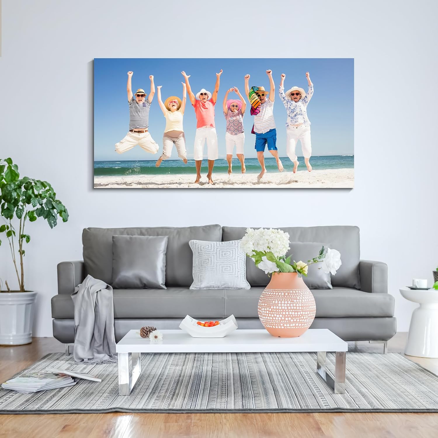 Wewejia Custom Canvas Prints with Your Photos 58x28 Inch, Upload Your Travel Pictures/Photos - Custom Personalized Canvas Photo Gifts Father's Day Mother's Day Wedding Family Baby Pets Home Decor