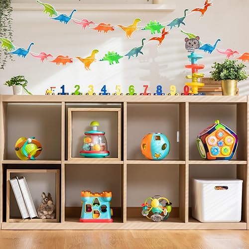 Miniatura 6 de 4 piezas de pancarta de dinosaurio de acuarela guirnalda de dinosaurios decoraciones de fiesta para fiesta de cumpleaños temática de dinosaurios