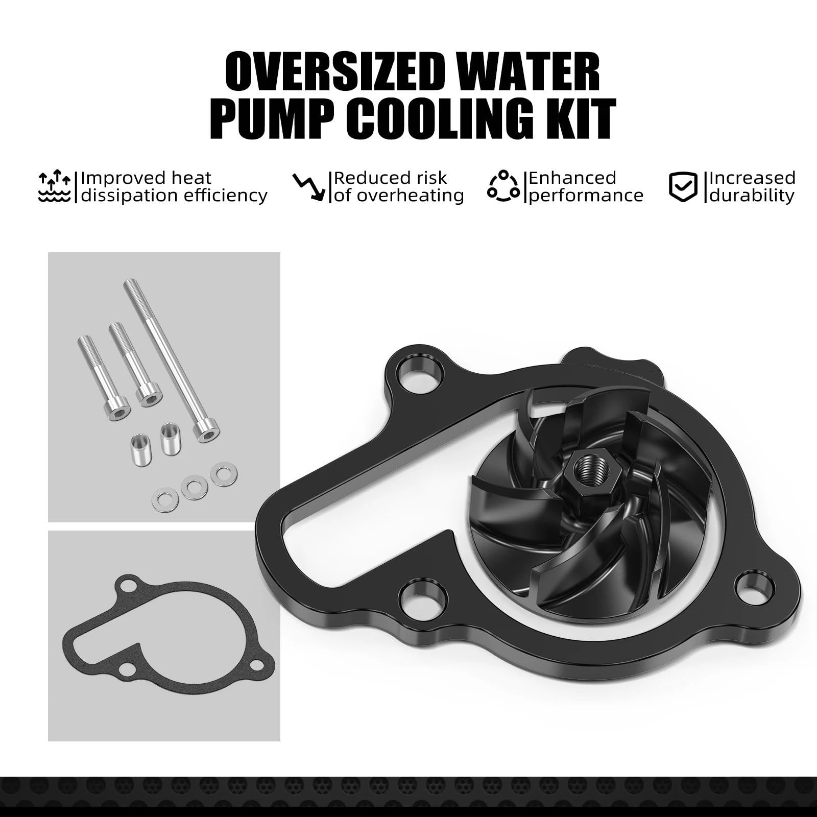 Water Pump Repair Kit Pasuje do Honda 2021-2025 2024 CRF450R CRF450RX CRF450RWE CRF 450 R RX RWE wirnik pompy wodnej chłodnica zestaw dystansowy(Black)