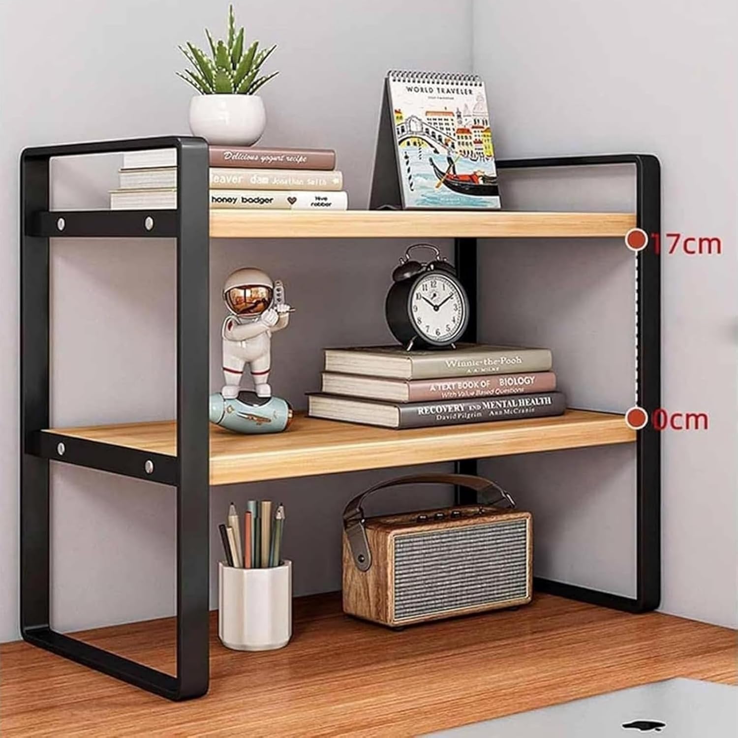 JBJSHHY全ブラック 卓上ラック デスクシェルフ 幅 30cm 40cm 50cm 上置き棚 収納ラッ仕切り 1 層 2 層 3