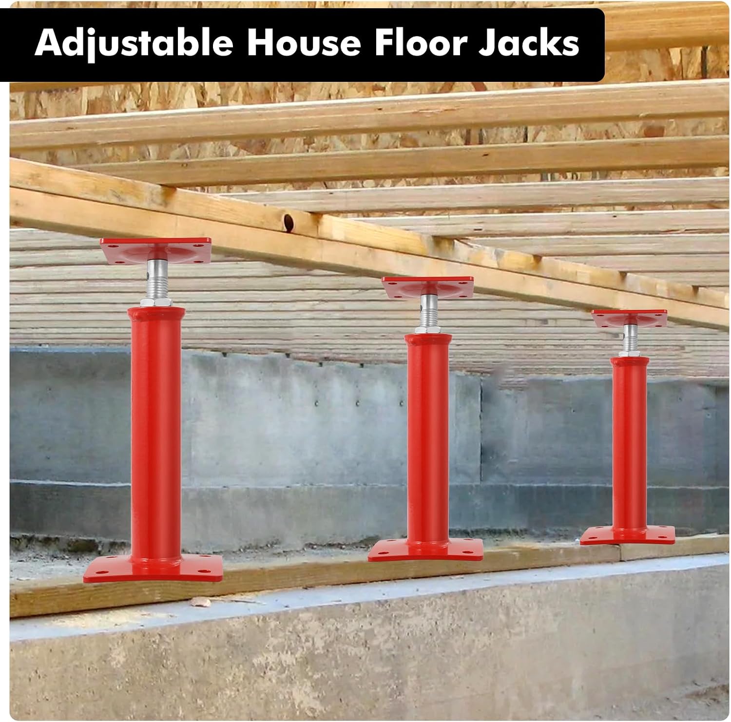 4PCS House Jacks for Leveling Crawlspace 11''-16''Adjustable Support Jack，Floor Jacks,for Cellar Ceiling,9920-6860 lbs