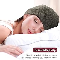 Vista 14 de 4 Pieces Satin Lined Beanie Cap Satin Sleep Lined Hat Slouchy Beanie Hat Night Silk Hair Cap for Women Men