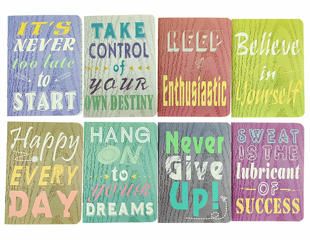 ALIMITOPIA Steno Mini-Notizblock, tragbar, 8,9 x 12,7 cm, 24 Blatt, linierte Seiten (inspirierende Wörter), 24 Stück