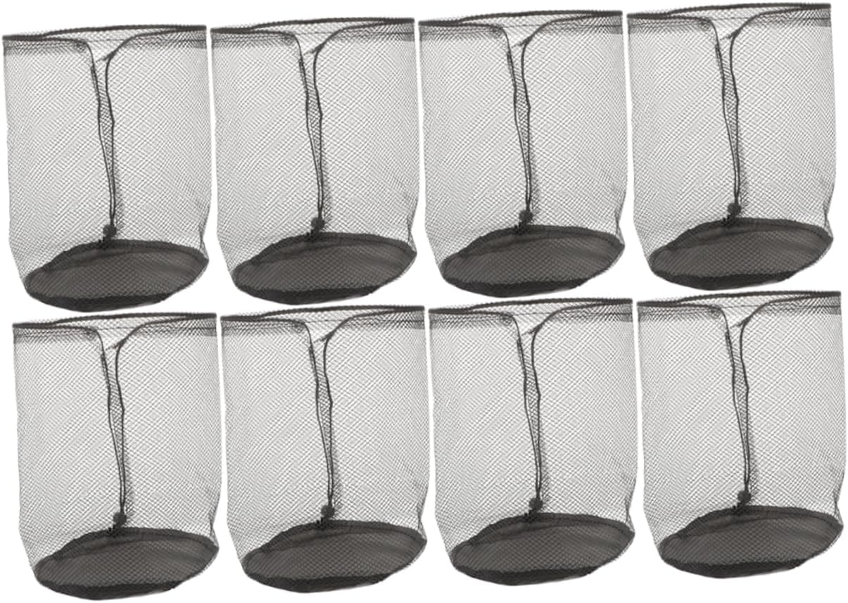 POPETPOP 32pcs Portable Mesh Cone Storage Bags Wear-resistant Drawstring Pouches for Sports Training Agility Drills Gym Travel and Outdoor Use