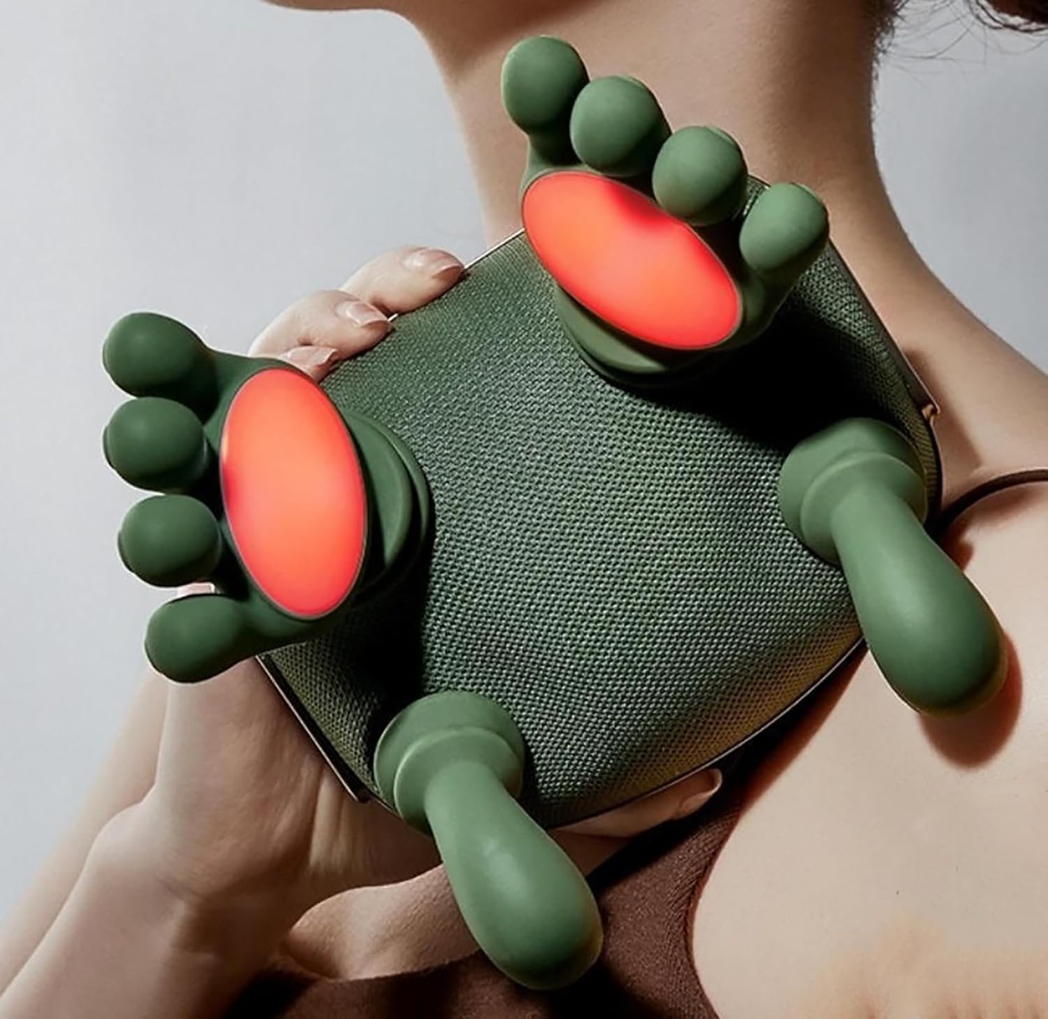 Neck Massager with Heat, Shiatsu Neck and Back Massager with 4D Kneading for Shoulder and Cervical Pain, Relax Muscle Tension, Portable and Rechargeable for Home or Office, Green