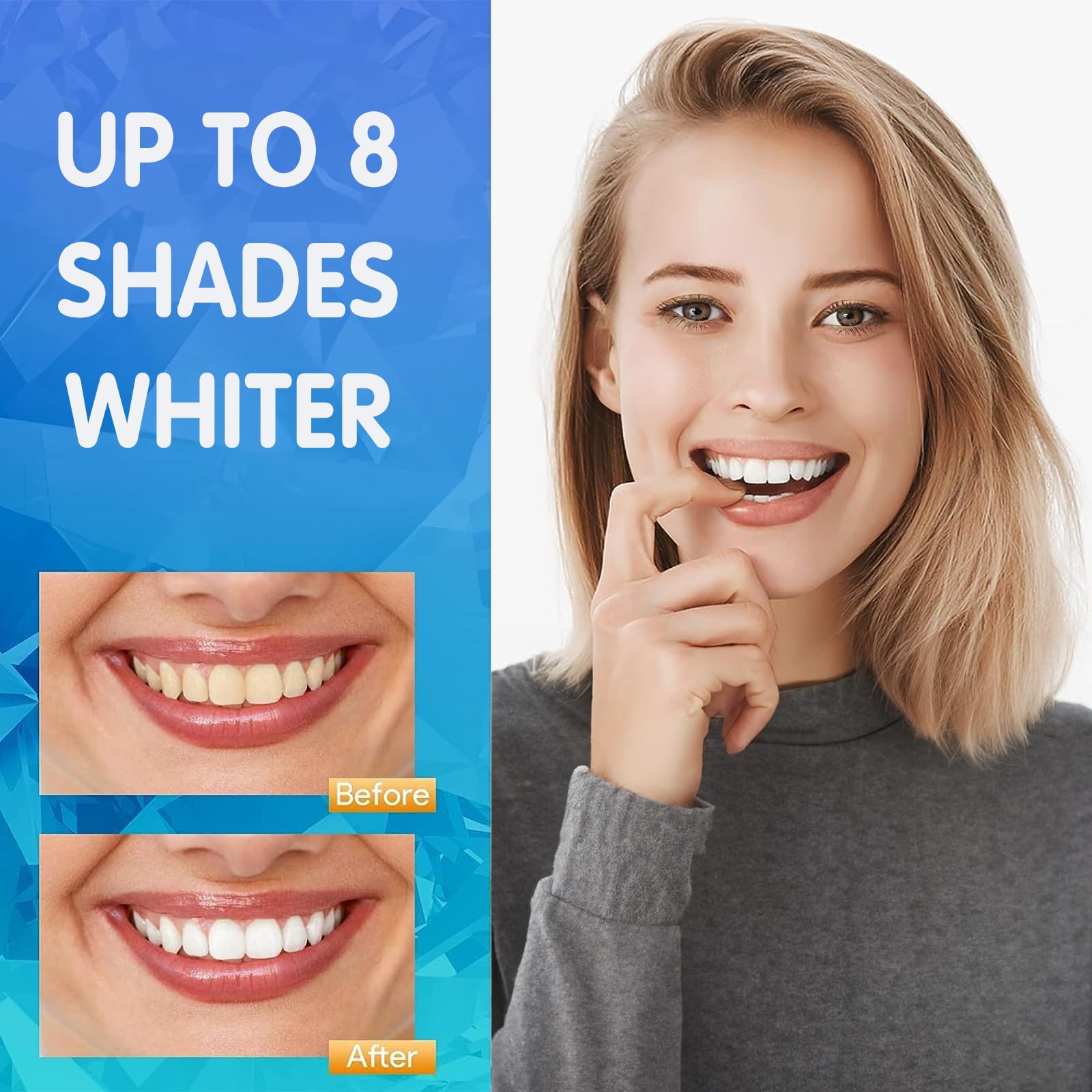 28 Strisce Sbiancanti Denti Professionali, Senza Teeth Sbiancamento Dei Denti, Whitening Strips per Sbiancamento Delicato, Facile Uso a Casa o in Viaggio