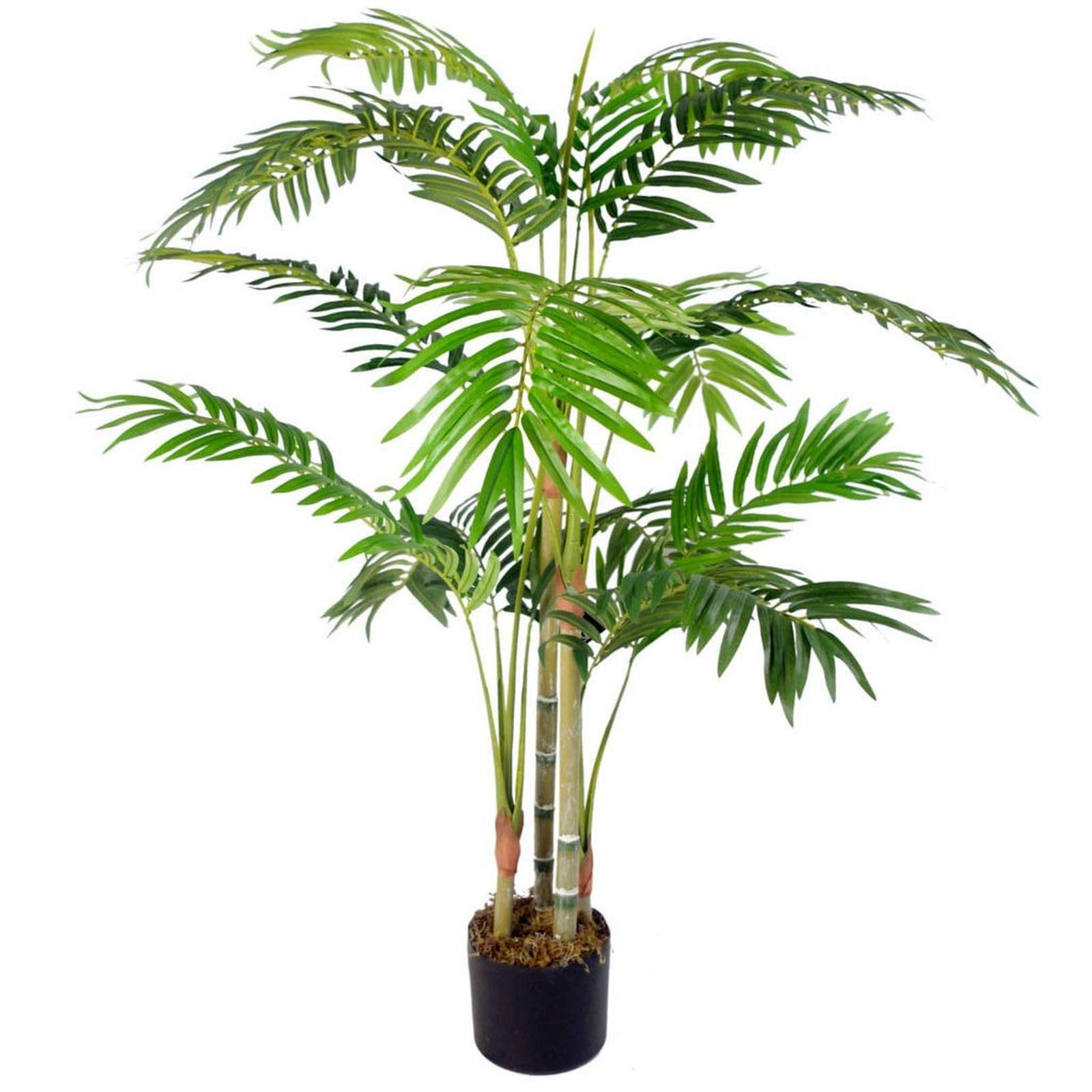 Artificial Areca Palm Tree 120cm Green - Realistic Faux Plant with Wired Stems - Leaf Design UK