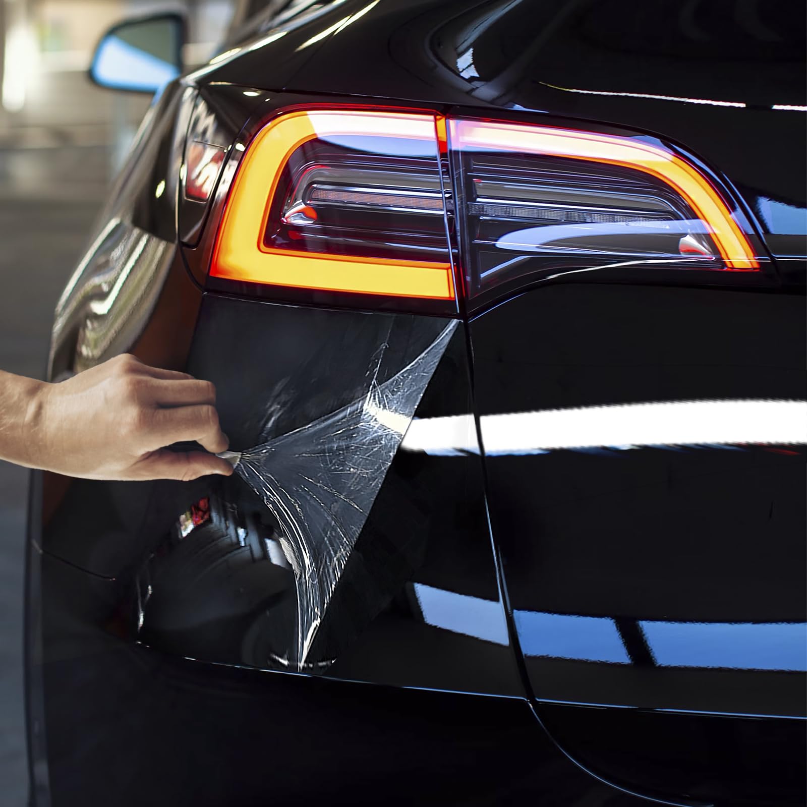 DecoMeister Vinilo para Coche 151x200 cm - Película de Vinilo Autoadhesiva Antiburbujas y Termoformable - Lámina de Wrapping para Automóviles y Muebles - Protección UV y Antirrayas - Negro Brillante