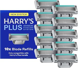 PLUS: Razor Refills - 10 Razor Blade Cartridges - Compact Cartridge Design for Precise Control - Shaving Kit for Men