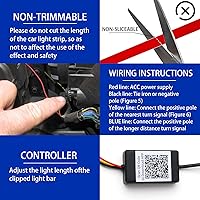 Vista 5 de DREAMIZER Tira de luz LED de 94" RGB para capó de coche, tira de luz LED multicolor exterior, luces LED dinámicas impermeables y flexibles