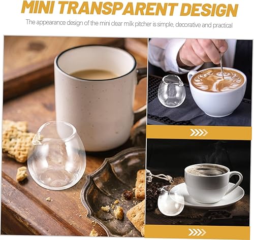 Miniatura 9 de Housoutil 2 piezas Mini taza de leche de vidrio jarra de bebidas jarra de café Garland taza Latte Art Jarra de café expreso taza de espuma de leche