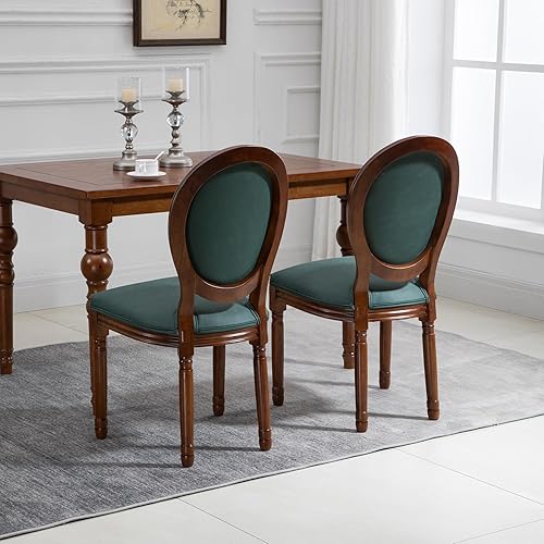 Miniatura 60 de Kiztir Juego de 2 sillas de comedor de ratán, sillas de comedor francesas de mediados de siglo, sillas de comedor de granja con respaldo alto para