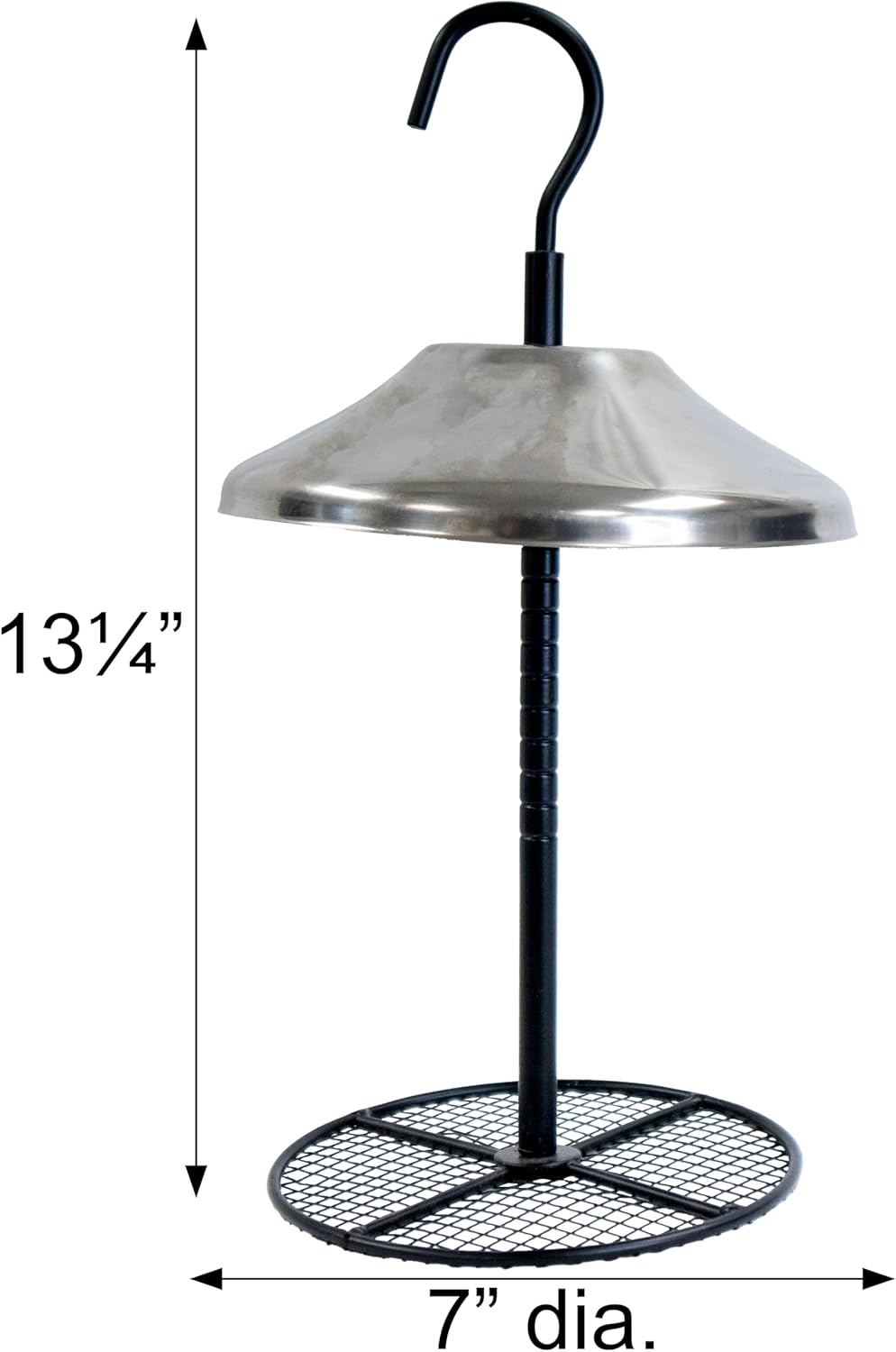 Wildlife Sciences Seed Tower Feeder for Birds, Silver, 1.5 Pound Capacity, Hanging Mount, 7.25 x 7.25 x 11.50 inches