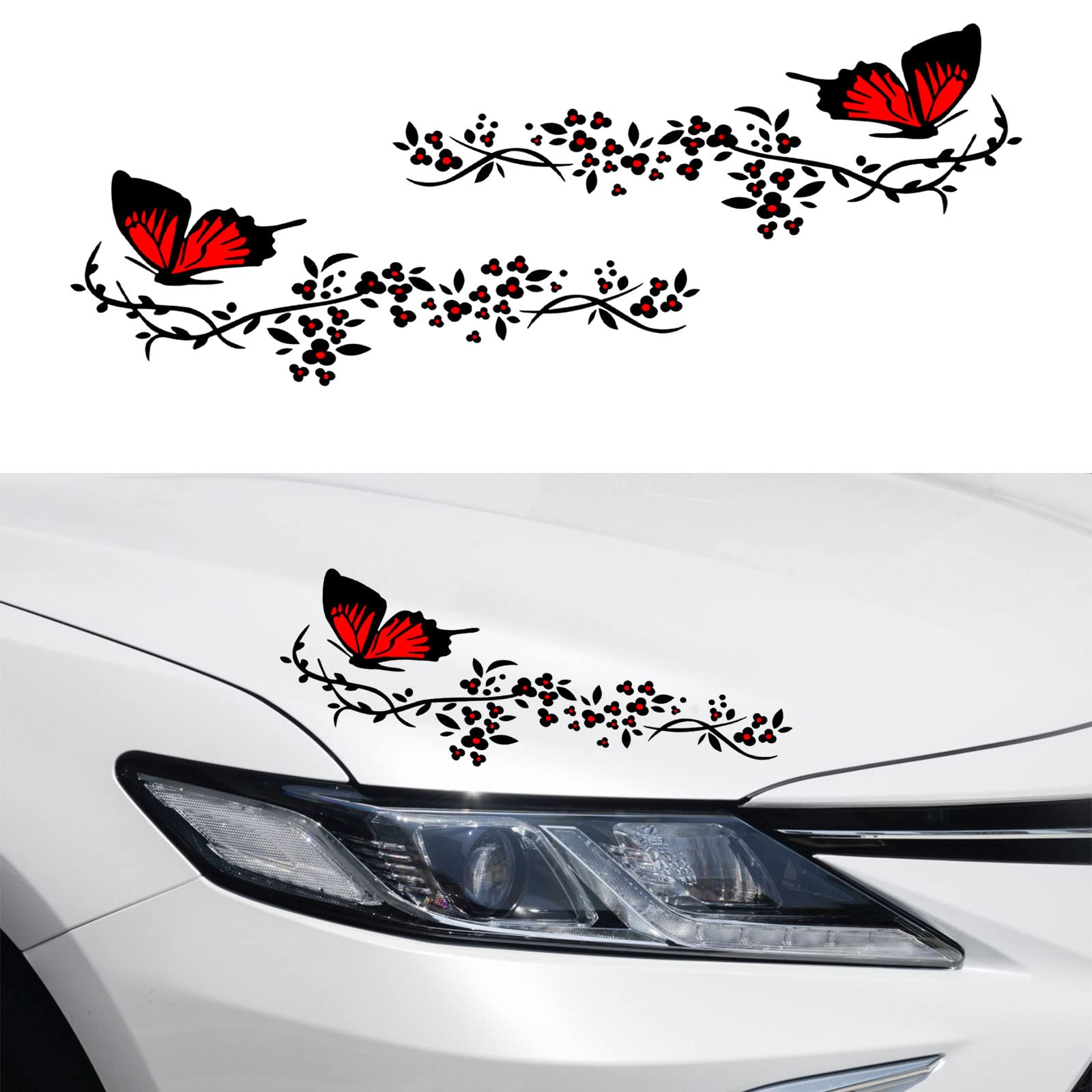 Nuoozy Universal Car Side Skirt & Hood Decal Sticker Kit - Pink Racing Stripes (5PCS) - View #5