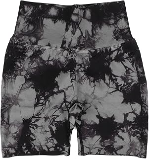 Yoga Shorts,High Waisted Dyeing Soft Butt Lifting Yoga Shorts Sports Biker Shorts High Waist Seamless Shorts for Women Running (M)