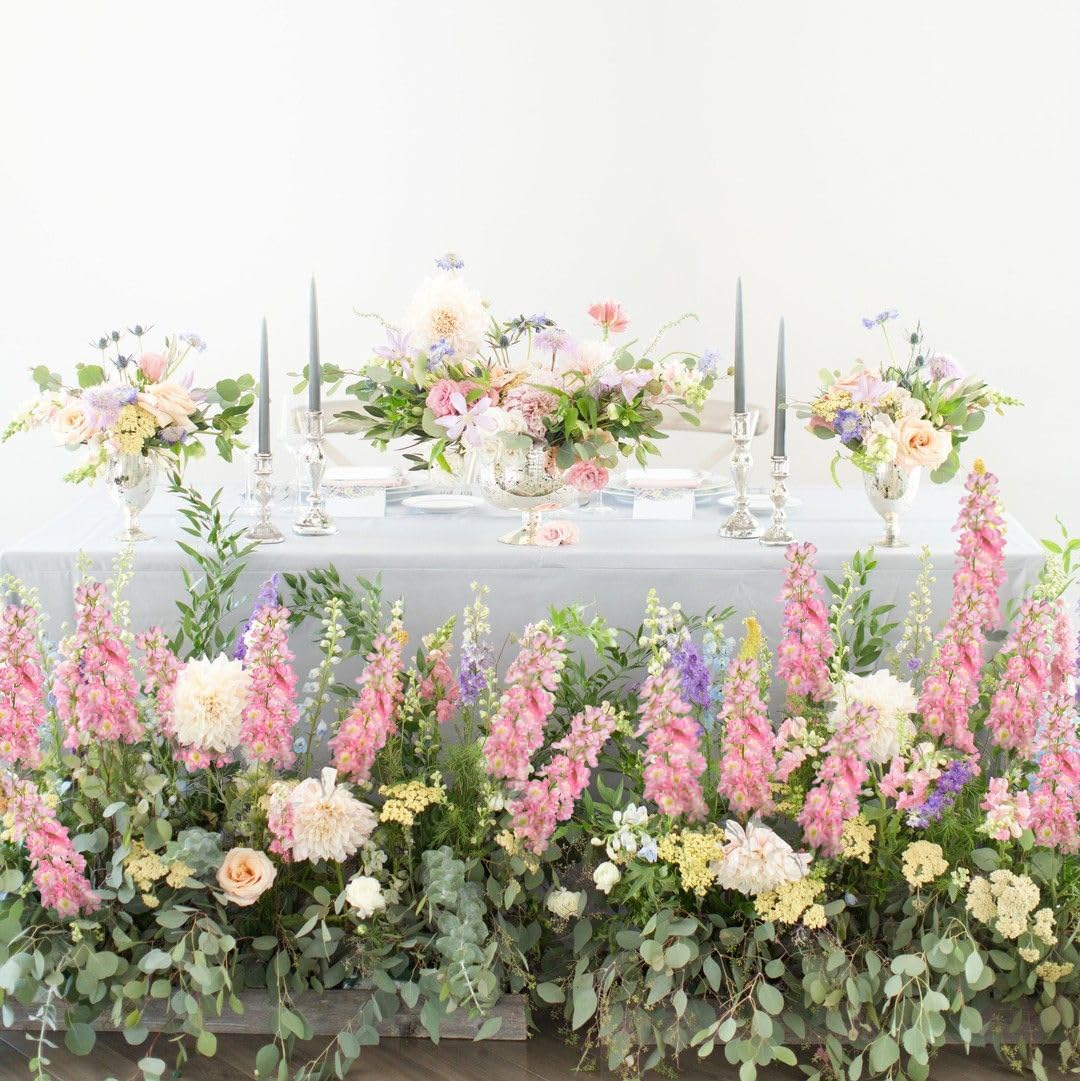 5PCS Delphinium Artificial Flowers 39" Pink Flowers Faux Delphinium Stems for Tall Vase Home Wedding Table Decor(Pink)