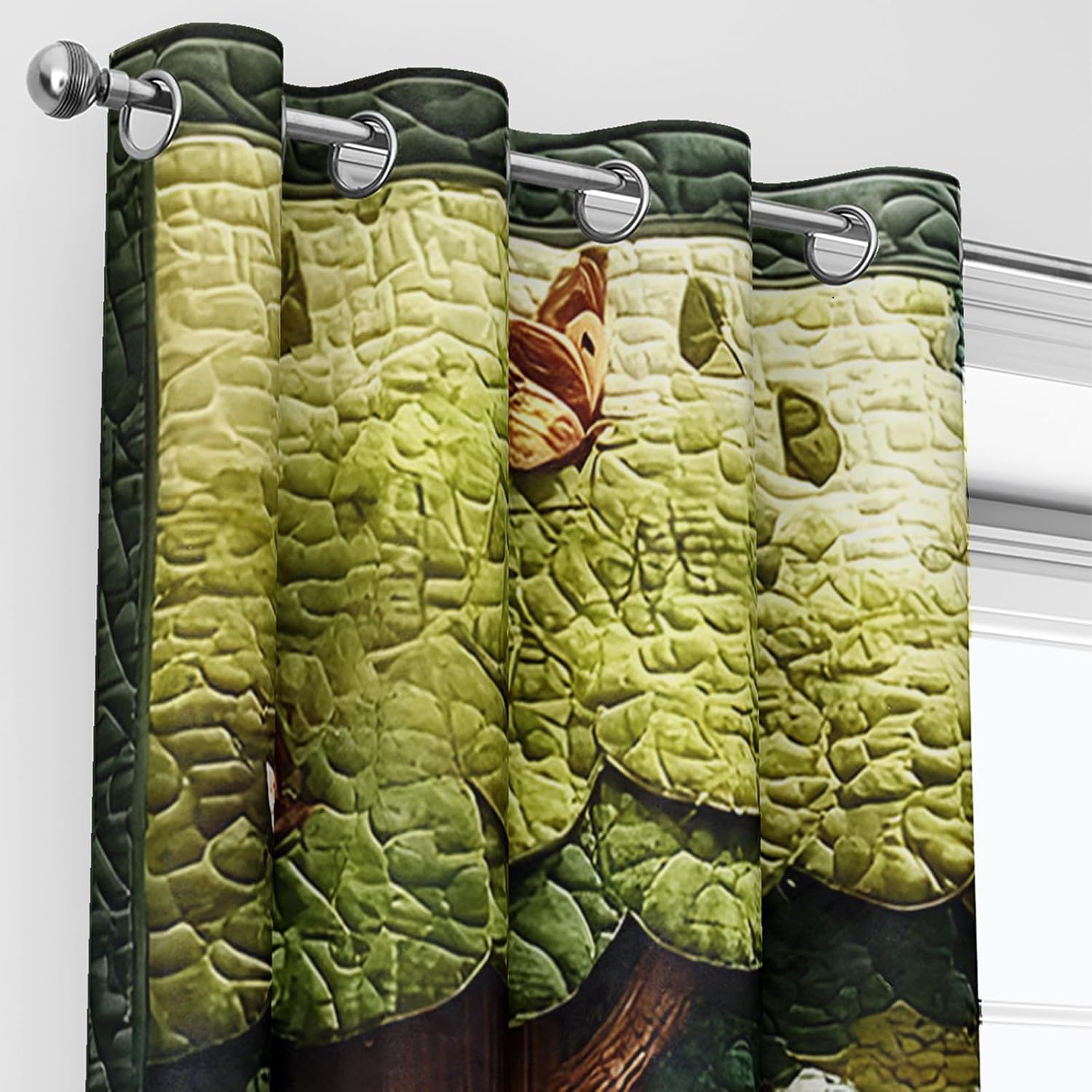 AILONEN Cartoon Animal 42" W x 84" H Window Curtain - Cute Butterfly Raccoon Owl Fox Window Drapes for Kids - Kawaii Forest Wildlife Grommet Curtain - 2 Panels Set