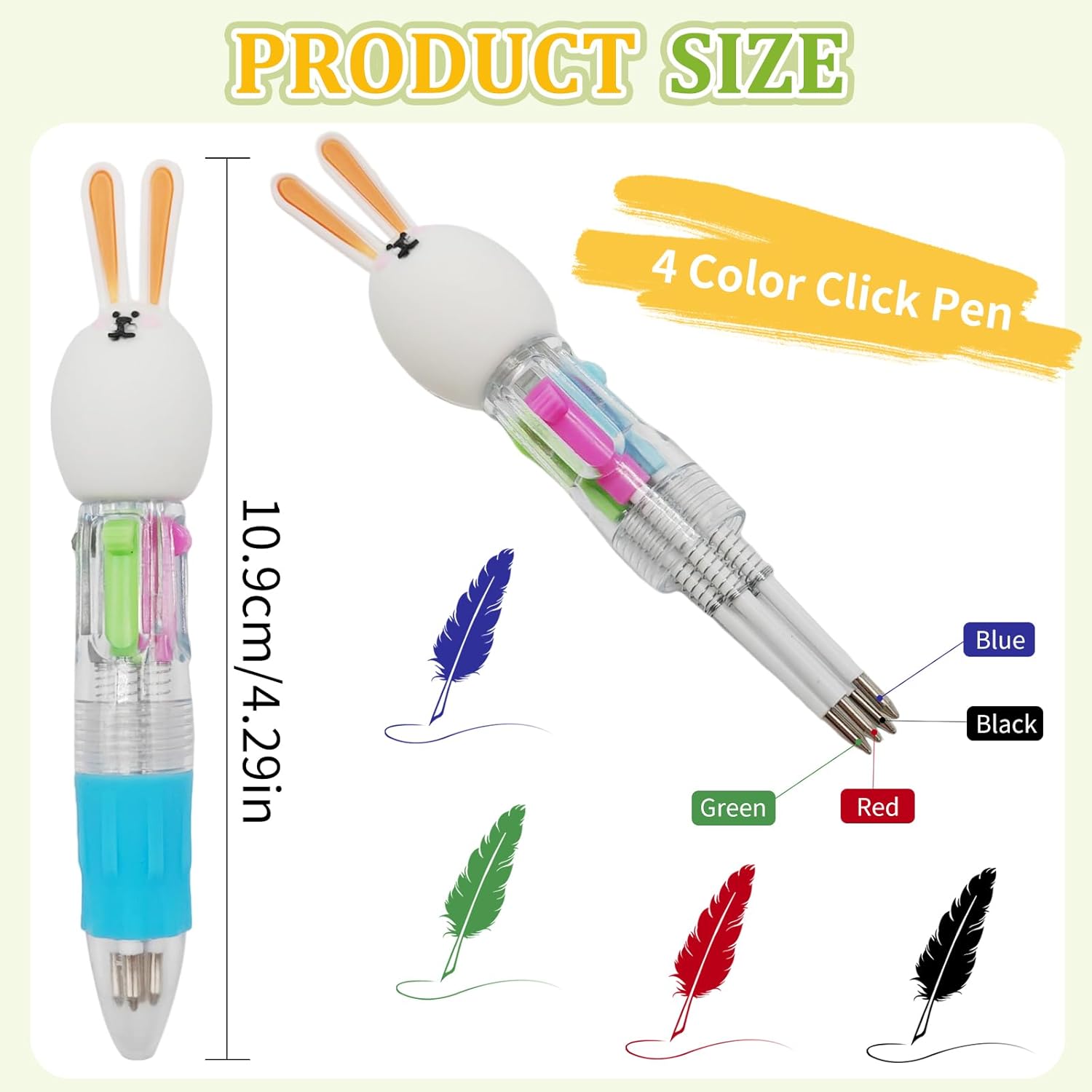 50Pcs Multicolor Pens in One 4-in-1 Mini Cute Ballpoint Pen Bulk Assorted Ink Kawaii Pens for Party favors and Birthday Gift