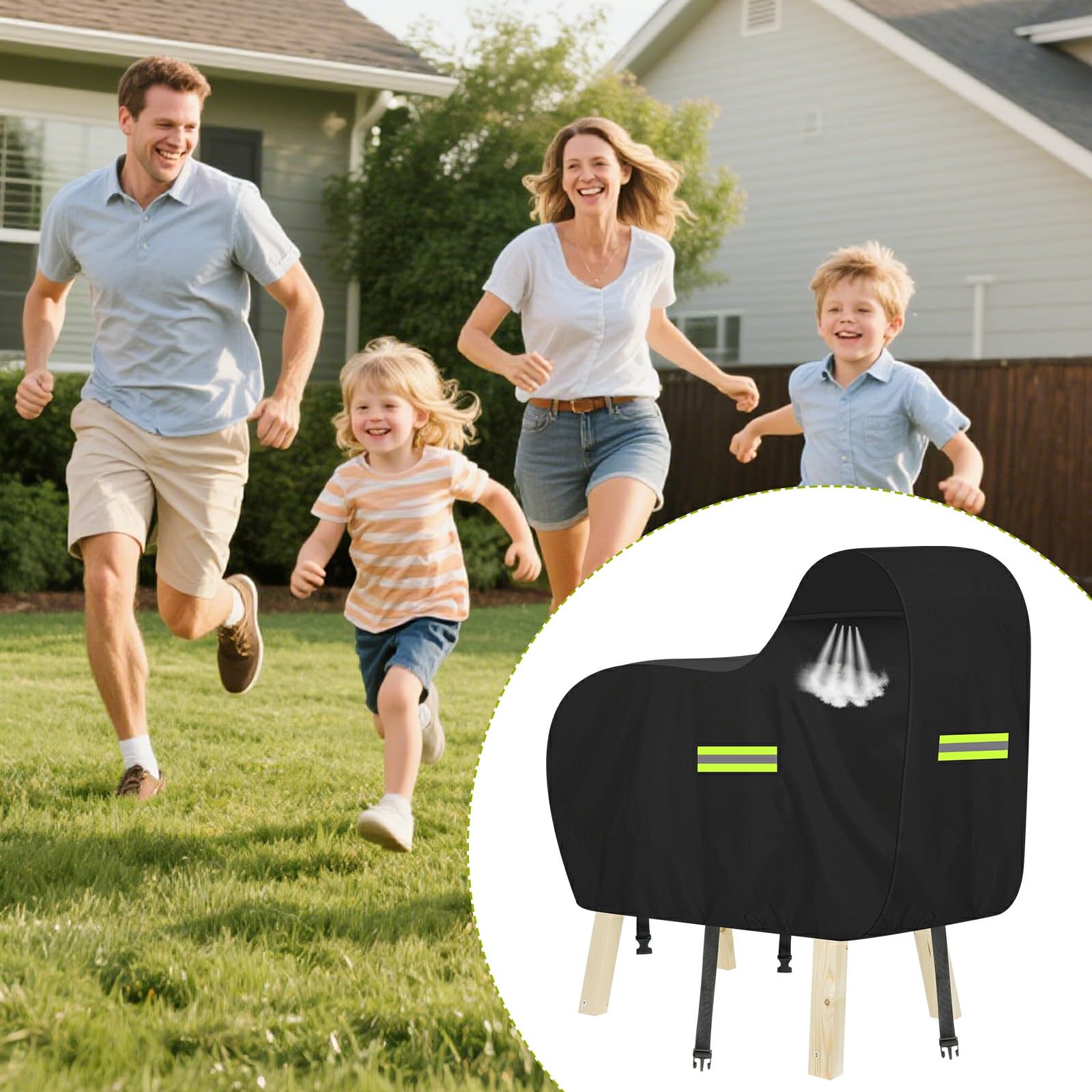 Abdeckung für Holzpferd,Outdoor Wasserdicht Oxford Holzpferd für Draußen Abdeckplanen UV-beständig Universal Garten-pferd Abdeckplane mit Wasserdichten Streifen,4 Reflexstreifen,2 Winddichte Schnallen