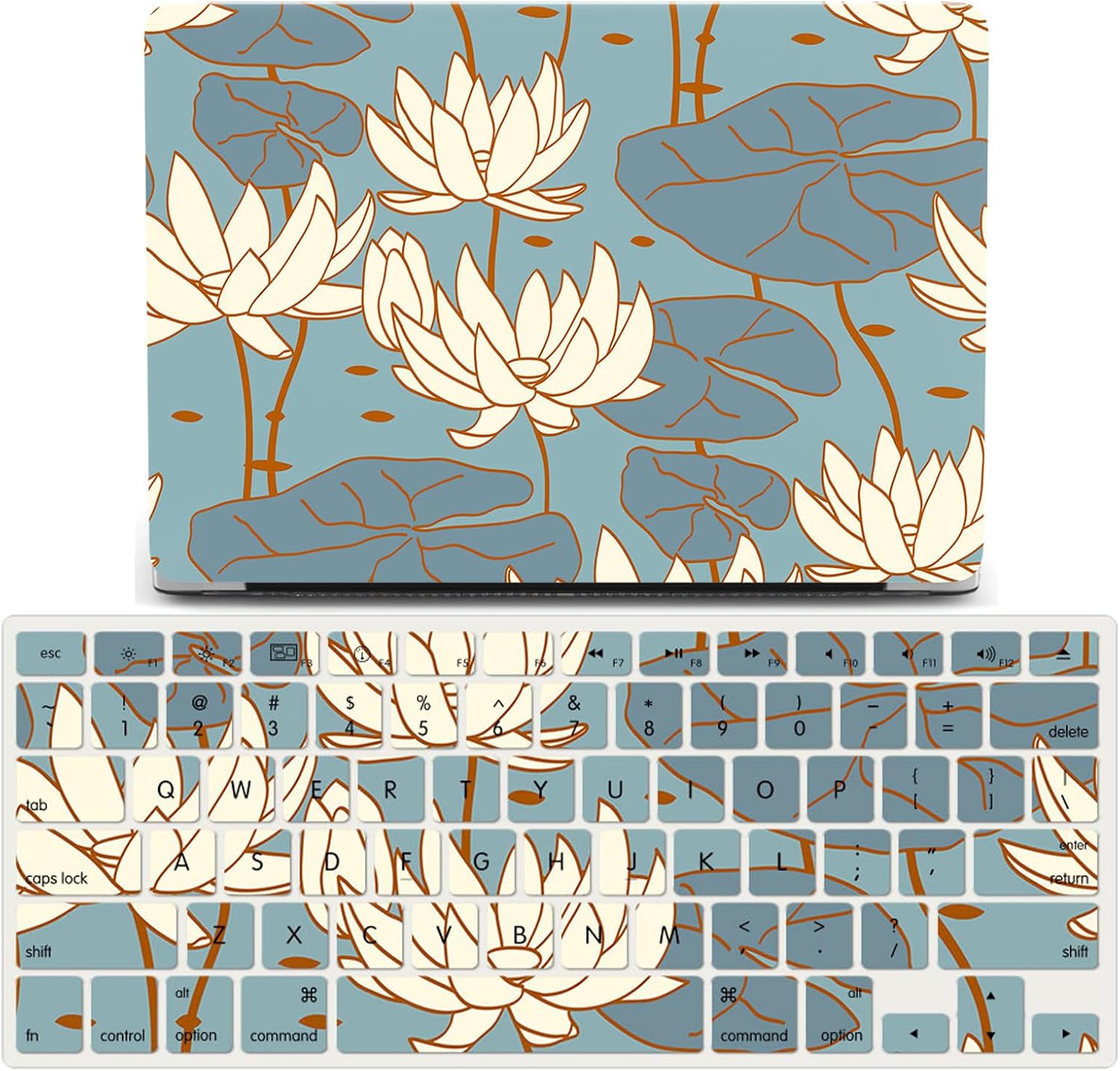 IVY Flower Series Case for MacBook Air 15 with M2 (Models: A2941) Hard Shell Case with Keyboard Cover Set - H