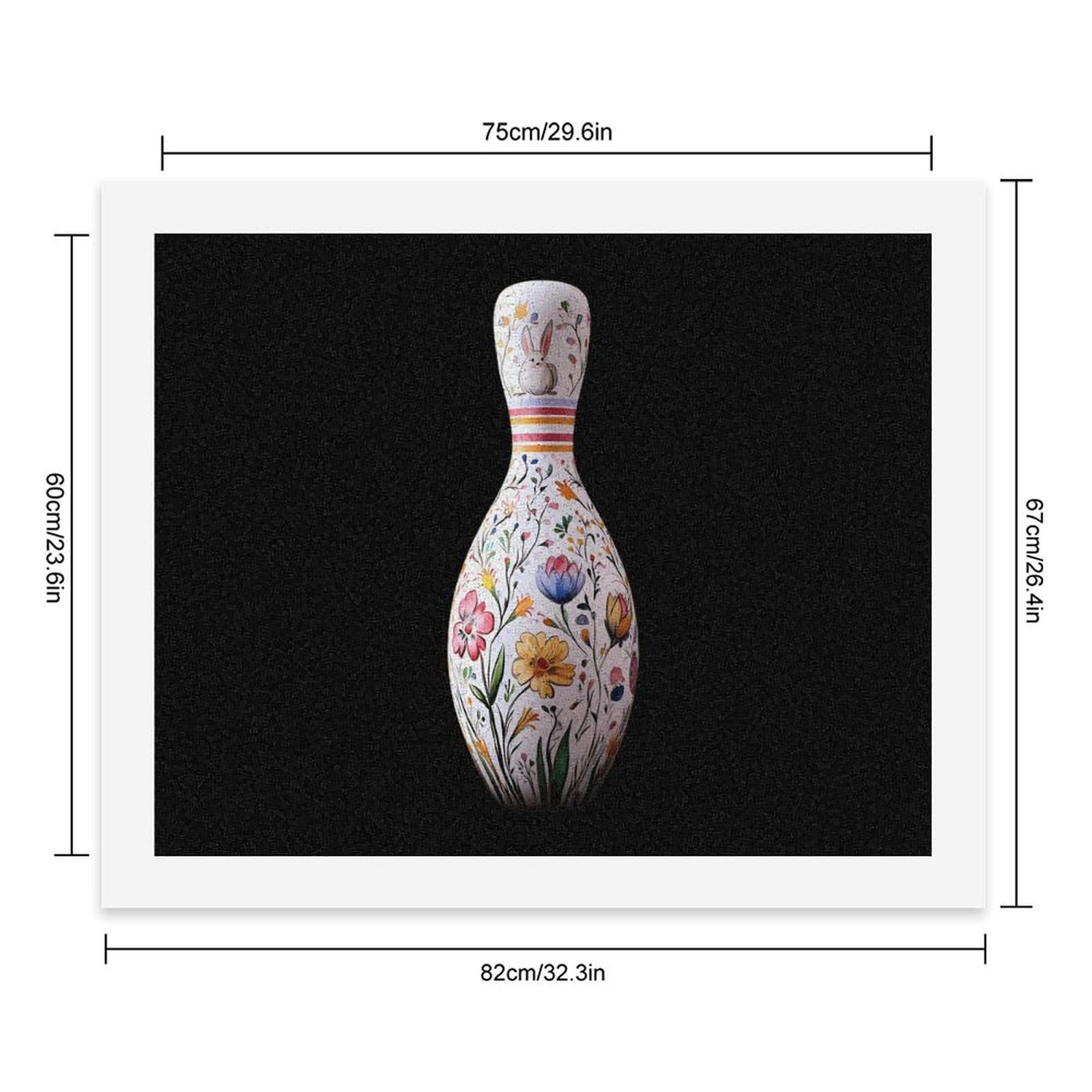 Buntes Bowlingnadel-Set mit Hasen-Motiv, bedruckt, Malen nach Zahlen, für Erwachsene, Anfänger, bunt, DIY, einfaches Malen für Zuhause, Wanddekoration