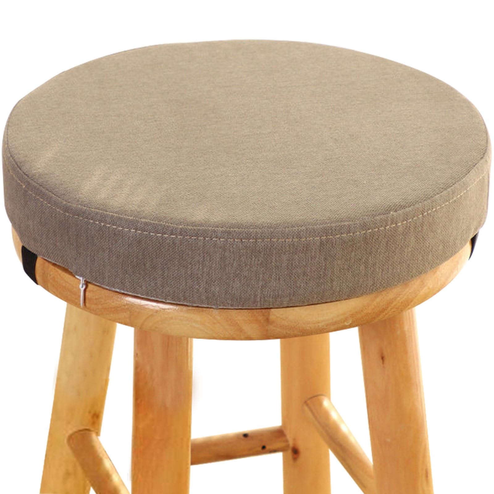 45D Foam Round Seat Cushion 5/8cm thick,30/33/35/40/45/50cm Anti-slip Buckle Round Stool Cushion, Circle Dining Chair Pad with Removable Cover for Dining Kitchen Bar Chairs Indoors Outdoors(Color 15,3