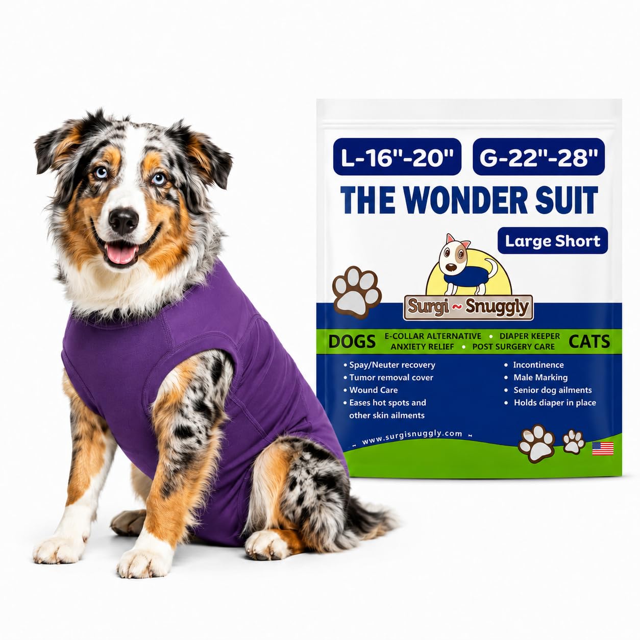 Photo 1 of Surgi Snuggly Dog Surgery Recovery Suit LS