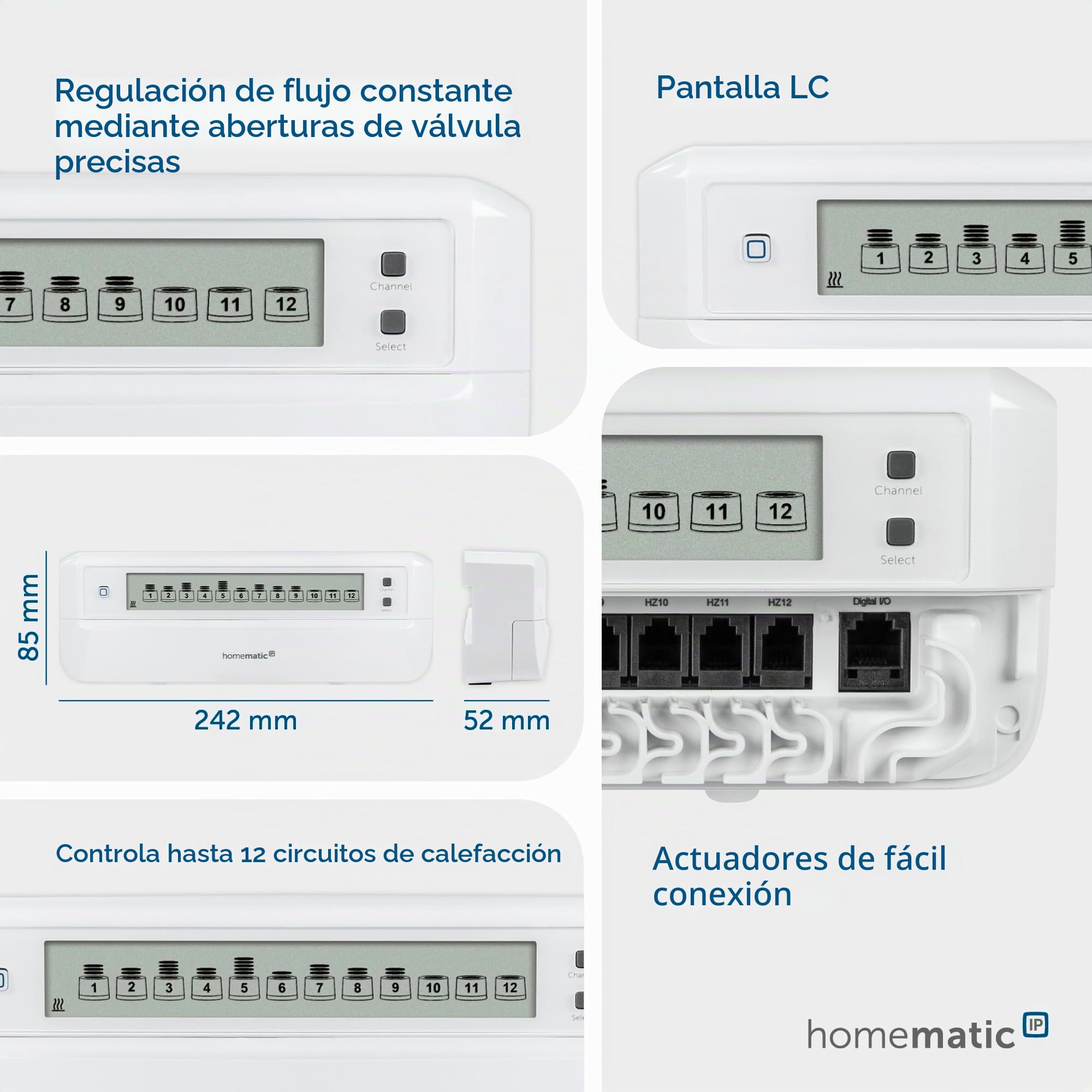 Homematic IP Smart Home 153621A0 - Controlador de calefacción por Suelo Radiante (12 Compartimentos, Control Digital, con o sin aplicación)