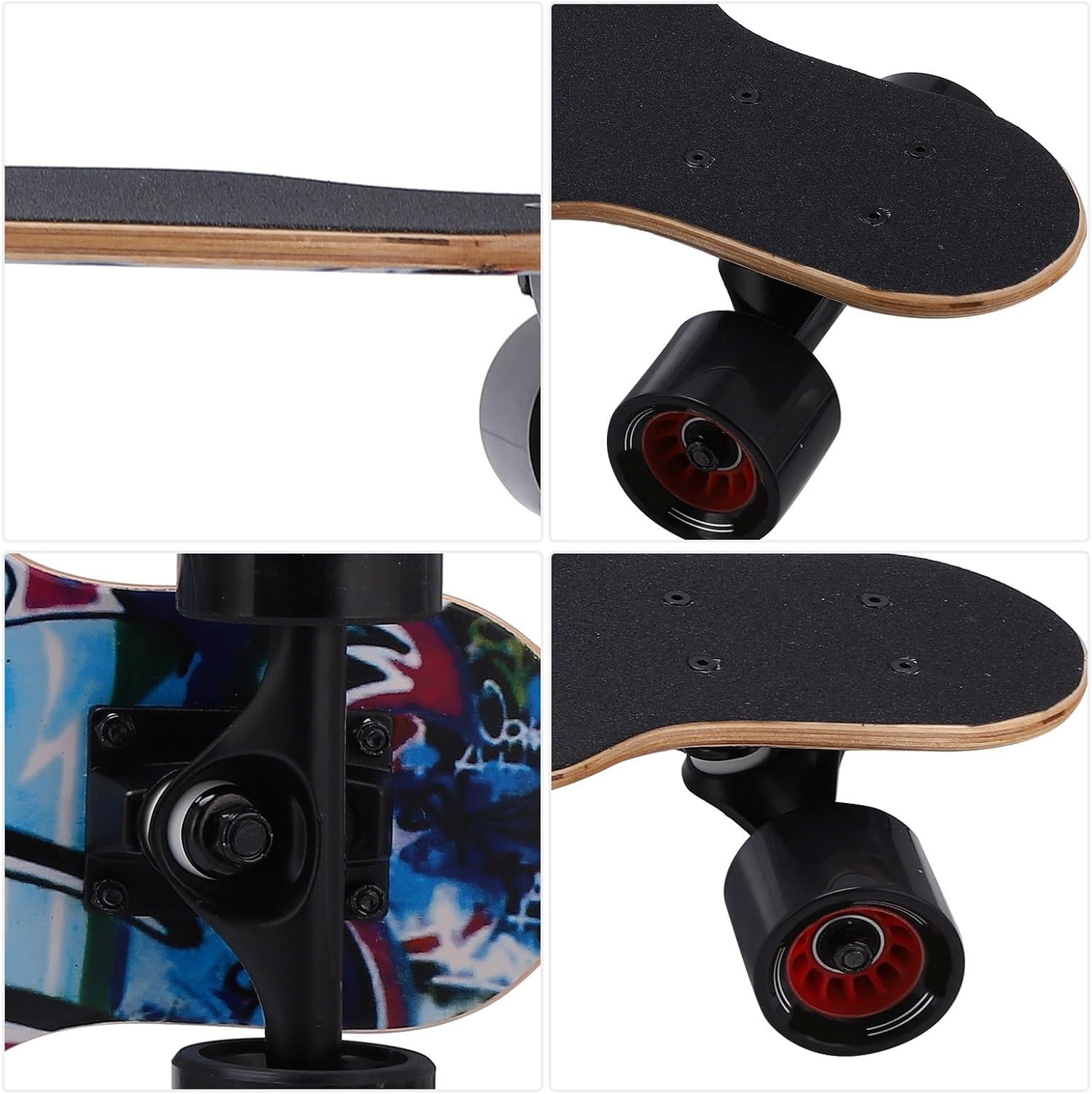 Professional 8 Layer Maple Longboard Skateboard, ABEC 9 Purple Cover Bearings with HR 95 High Elastic, Widened 70mm Wheels for Adults