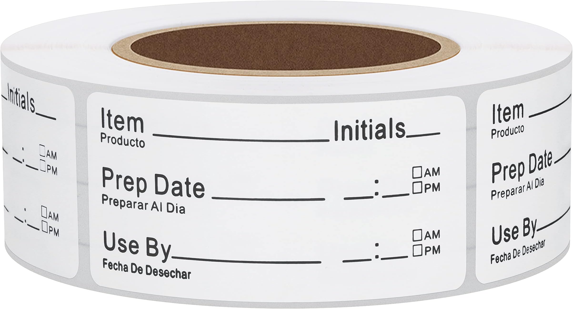 Hybsk 1 x 2 Inch Removable Shelf Life Labels for Food Rotation Use By Food Preparation Stickers Prep Date Total 500 Labels Per Roll (Black Font)