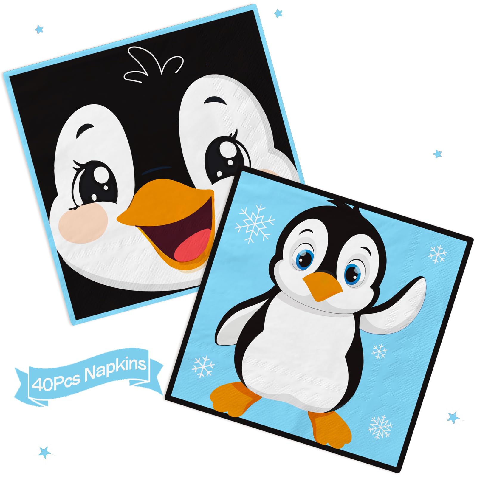 40 PCS Penguin Birthday Decorations Napkins Penguin Party Decorations Penguin Party Favors