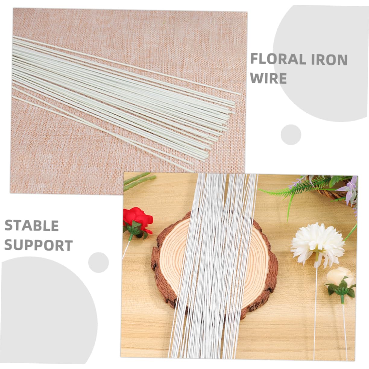 150pcs Floral Wire Stems for Crafts Wrapped Florist Flower Stems for Bouquet Making Wreath Creation and DIY Flower Arrangements Durable Paper and Material