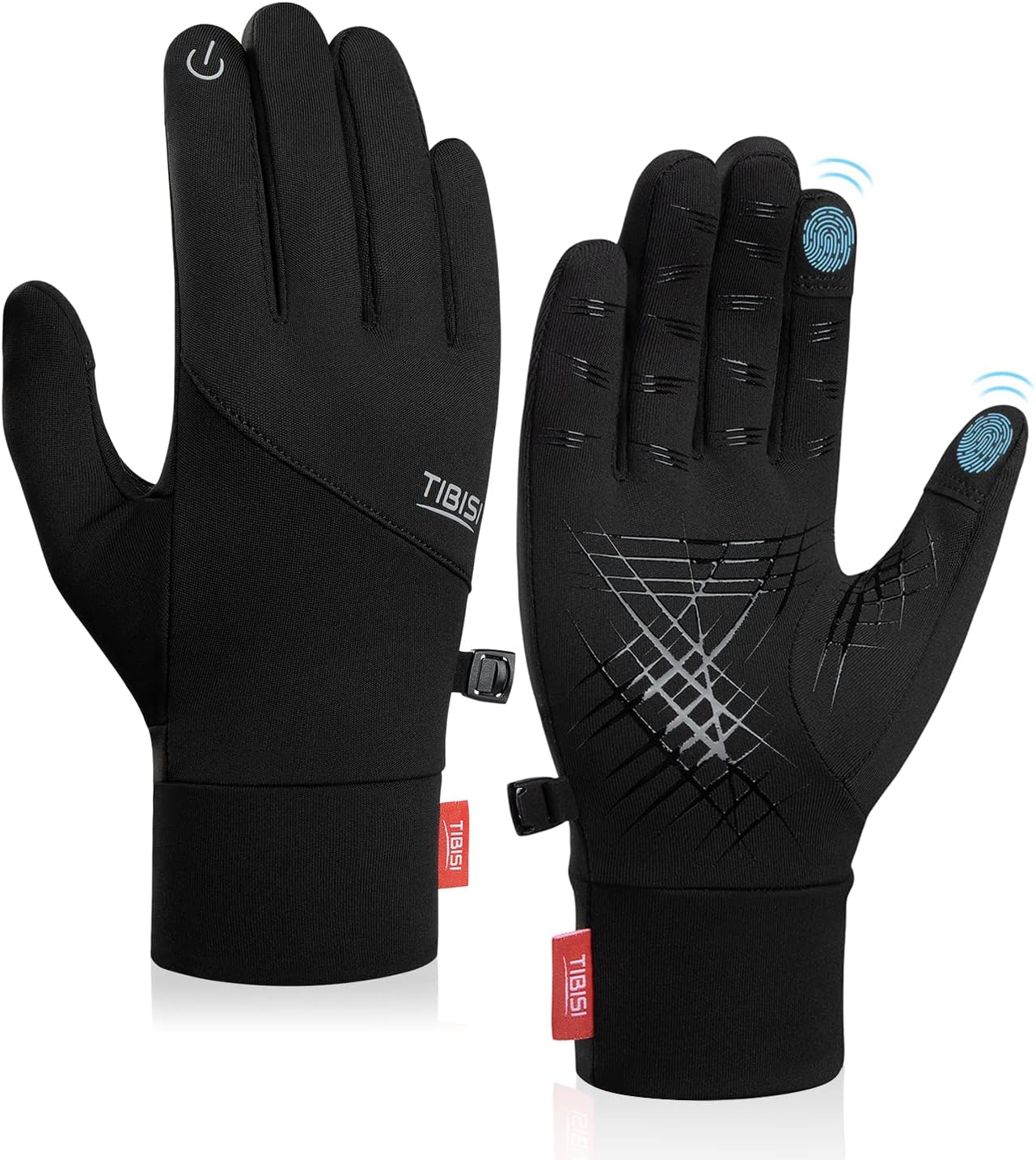 AlaplusLightweight Windproof Winter Gloves - Unisex Touchscreen Design Keeps You Warm and in Control - Ideal for Outdoor Adventures, Running, Cycling Driving and Hiking, Black